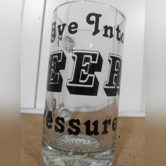 Give Into Beer Pressure Beer Stein | Thick Glass Beer - Picture 2 of 6